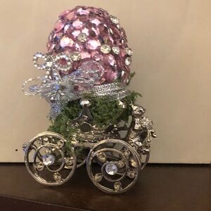 Pink and Silver Decorative Egg Carriage